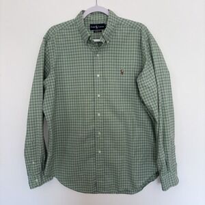 Ralph Lauren Classic Fit Green Plaid Size XL Classic American Casual Preppy